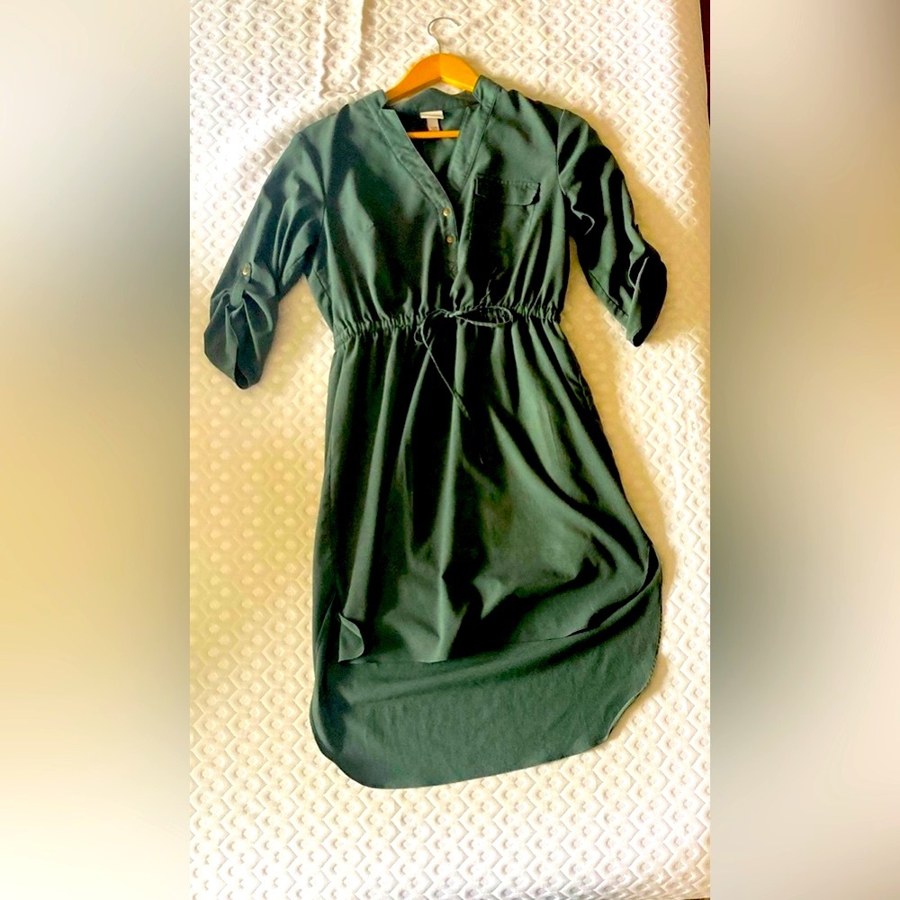 Olive Green dress.
